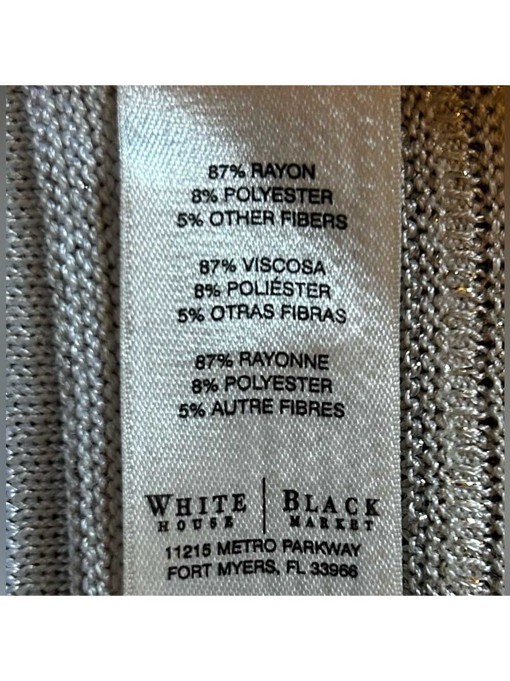 WHITE HOUSE | BLACK MARKET Women’s Embellished Halter Ecru W Pearl Dust. Size M - Picture 6 of 7
